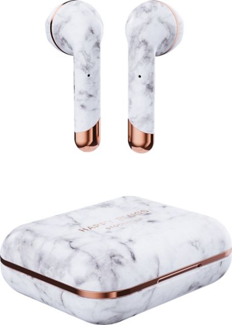 Happy Plugs Air True Wireless Earbuds, White Marble - ONLINE ONLY