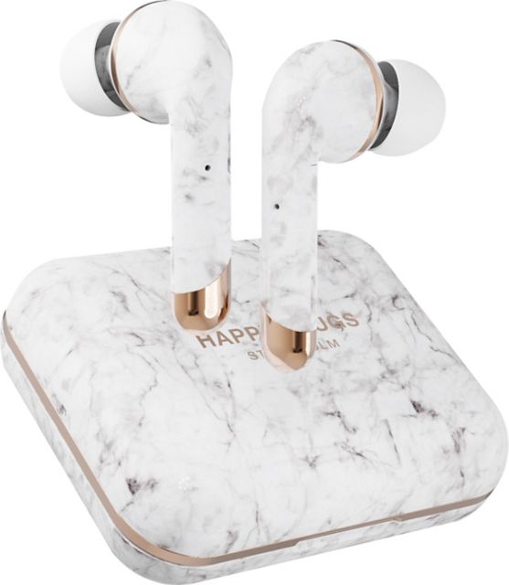 Happy Plugs Air Plus In-Ear, White Marble - ONLINE ONLY