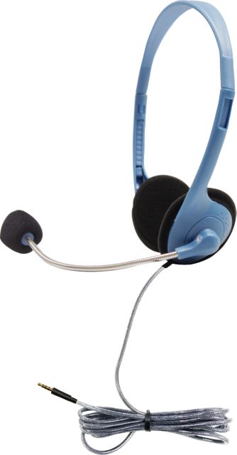 HamiltonBuhl Personal On-Ear Headset with Microphones and TRRS Plug - Blue Polybag - ONLINE ONLY