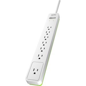 APC Essential SurgeArrest PE76W, 7 Outlets, 6 Foot Cord, 120V, White. - ONLINE ONLY