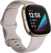 Fitbit Sense Smarwatch- Lunar White/Soft Gold Stainless Steel - ONLINE ONLY