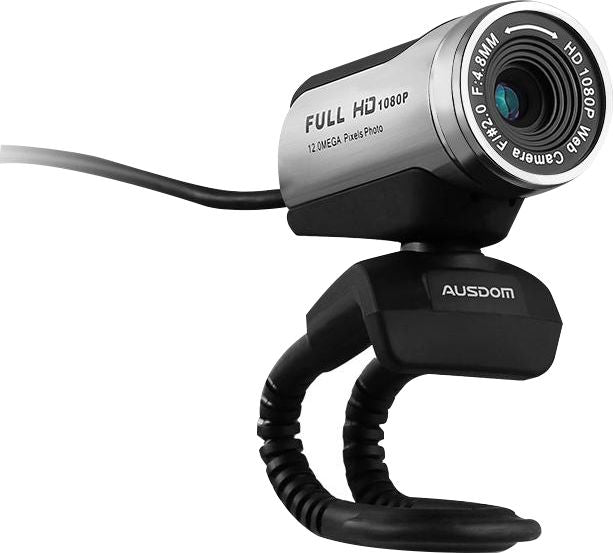 Ausdom Manual Focus 1080P WebCam with Microphone Black USB,12MP - ONLINE ONLY