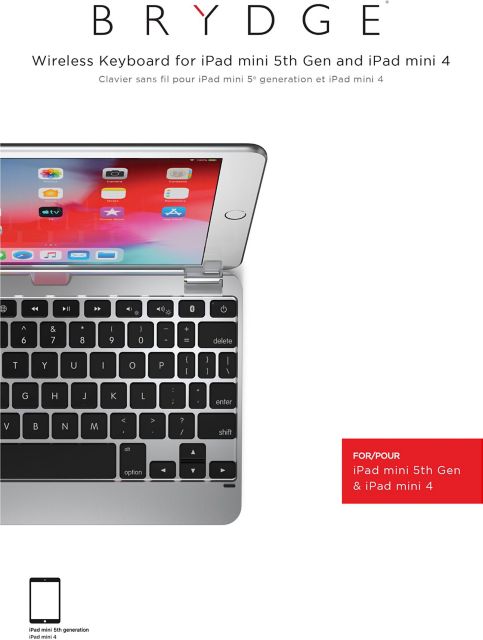 Brydge 7.9 Bluetooth Keyboard iPad Mini 4/5, Silver - ONLINE ONLY