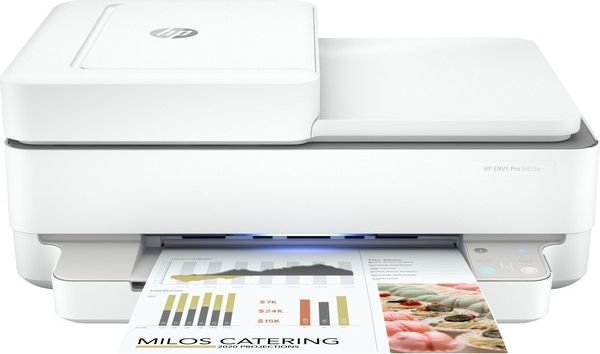 HP Envy 6455e Inkjet Multifunction Printer-Color-Copier/Mobile Fax/Scanner-4800x1200 dpi Print-Automatic Duplex Print-1000 Pages-225 sheets Input-Color Flatbed Scanner-1200 dpi Optical Scan-Color Fax-Wireless LAN-HP Smart App-Mopria