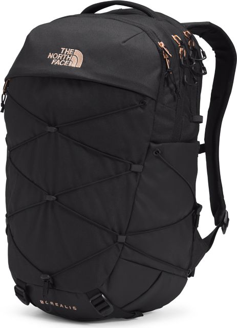 NORTH FACE WOMENS BACKPACK BOREALIS BLACK HEATHER/CORAL