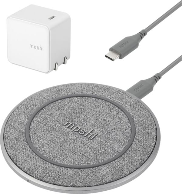 Moshi Fast Wireless Charging Bundle Otto Q, 15W, Nordic Gray - ONLINE ONLY