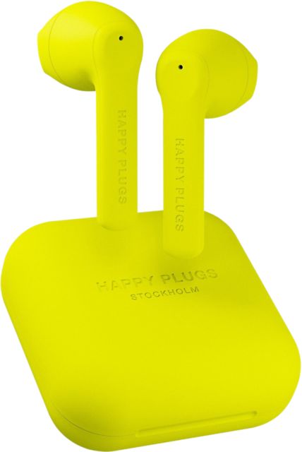 Happy Plugs Air 1 Go True Wireless In-Ear Earbuds, Neon Yellow - ONLINE ONLY
