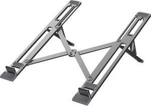 Sanho HyoerStand Foldable Aluminum Laptop Stand- GRAY Up to 17'' Screen Size Notebook, Tablet Support - Aluminum Alloy, Silicon - ONLINE ONLY