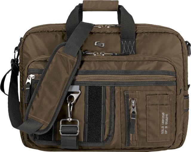 Solo New York Zone Hybrid Briefcase/Backpack 17.5in, Khaki - ONLINE ONLY