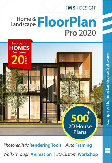 IMSI FloorPlan 2020 Home & Landscape Pro Win ESD Vista/Win 7/Win 8/Win 10 - ONLINE ONLY