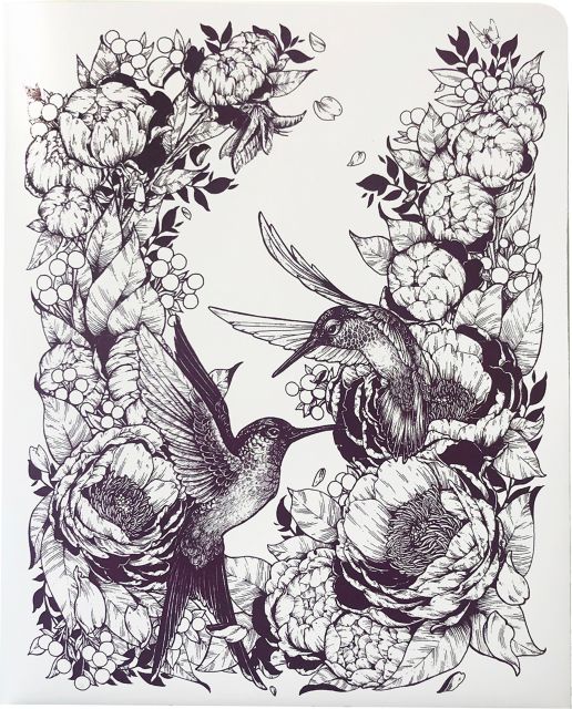 2-Pocket Folder Hummingbirds and Peonies