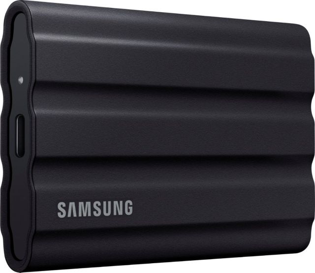T7 Shield 1TB, External USB 3.2 Gen 2 Rugged SSD IP65 Water Resistant (Black) - ONLINE ONLY