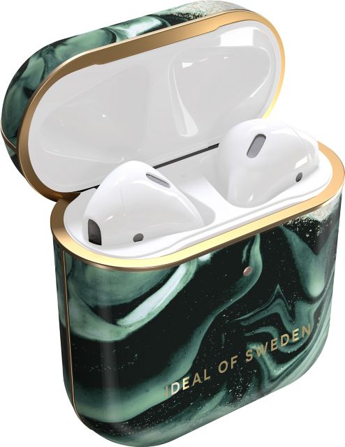 IDEAL OF SWEDEN Printed AirPod Case, AirPod 1/2, Golden Olive Marble