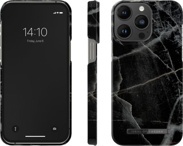 IDEAL OF SWEDEN Fashion Print MagSafe iPhone Case, iPhone 14 Pro Max, Black Thunder Marble