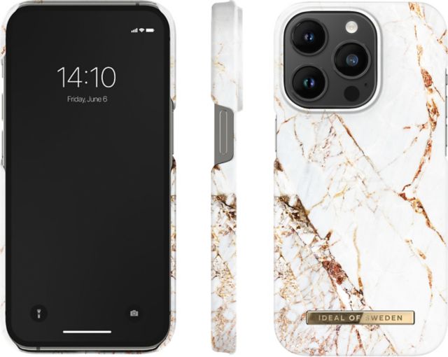 IDEAL OF SWEDEN Fashion Print MagSafe iPhone Case, iPhone 14 Pro, Carrara Gold Marble