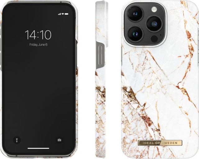 IDEAL OF SWEDEN Fashion Print MagSafe iPhone Case, iPhone 14 Pro Max, Carrara Gold Marble