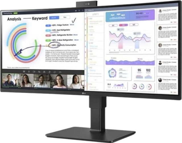34'' UltraWide WQHD IPS Monitor with Built-in Webcam & Mic