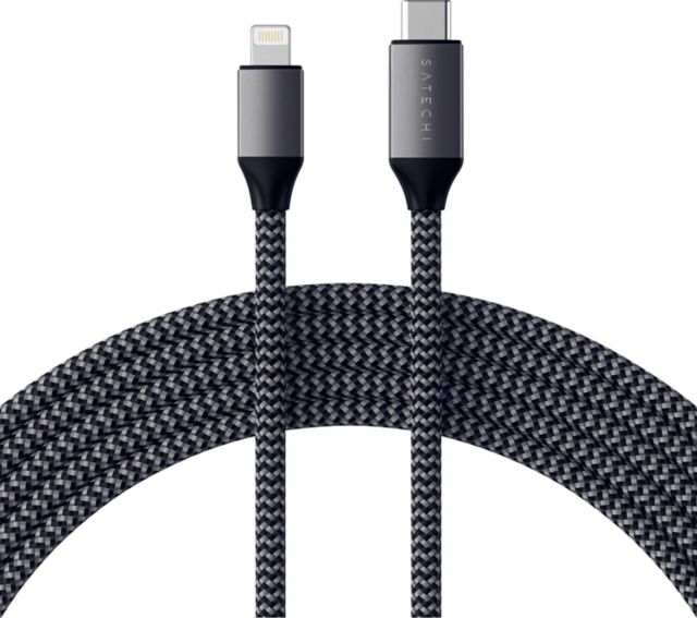 Satechi Charging Cable 6ft USB-C to Lightning (MFi certified), Space Gray