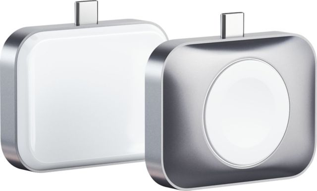 Satechi Dual Sided 2-in-1 USB-C Charger for Apple Watch and Airpods, Silver