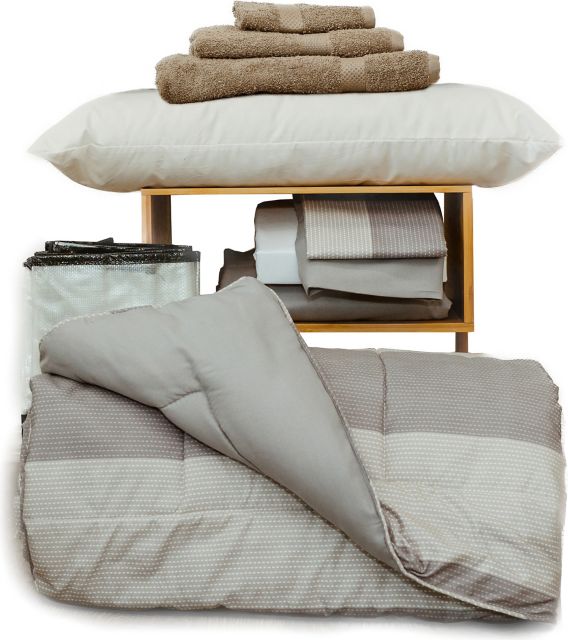 Essential 12 Piece Bedding Bundle in Grey Stripe, Twin XL, IN-STORE PICKUP ON FALL MOVE-IN DAY