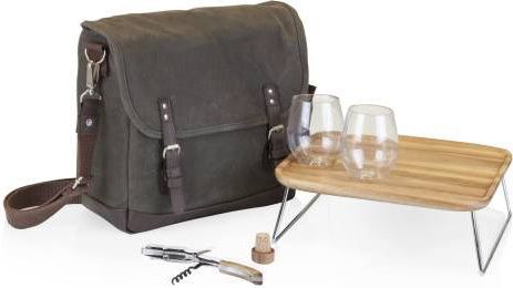 Wine Tote Bag with Wine Glasses and Mini Table