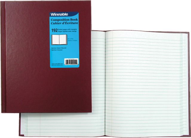 COMPBOOK 192PG HARDCVR BURGUND