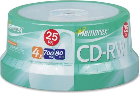 CDRW MEMOREX 25PK SPINDLE