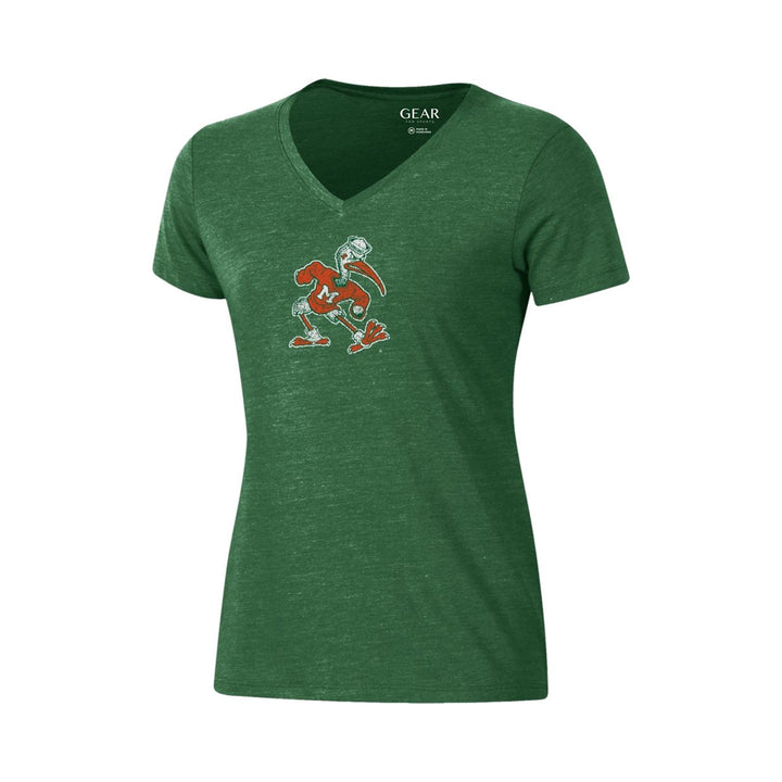 Miami Hurricanes Women's V-Neck Short Sleeve T-Shirt