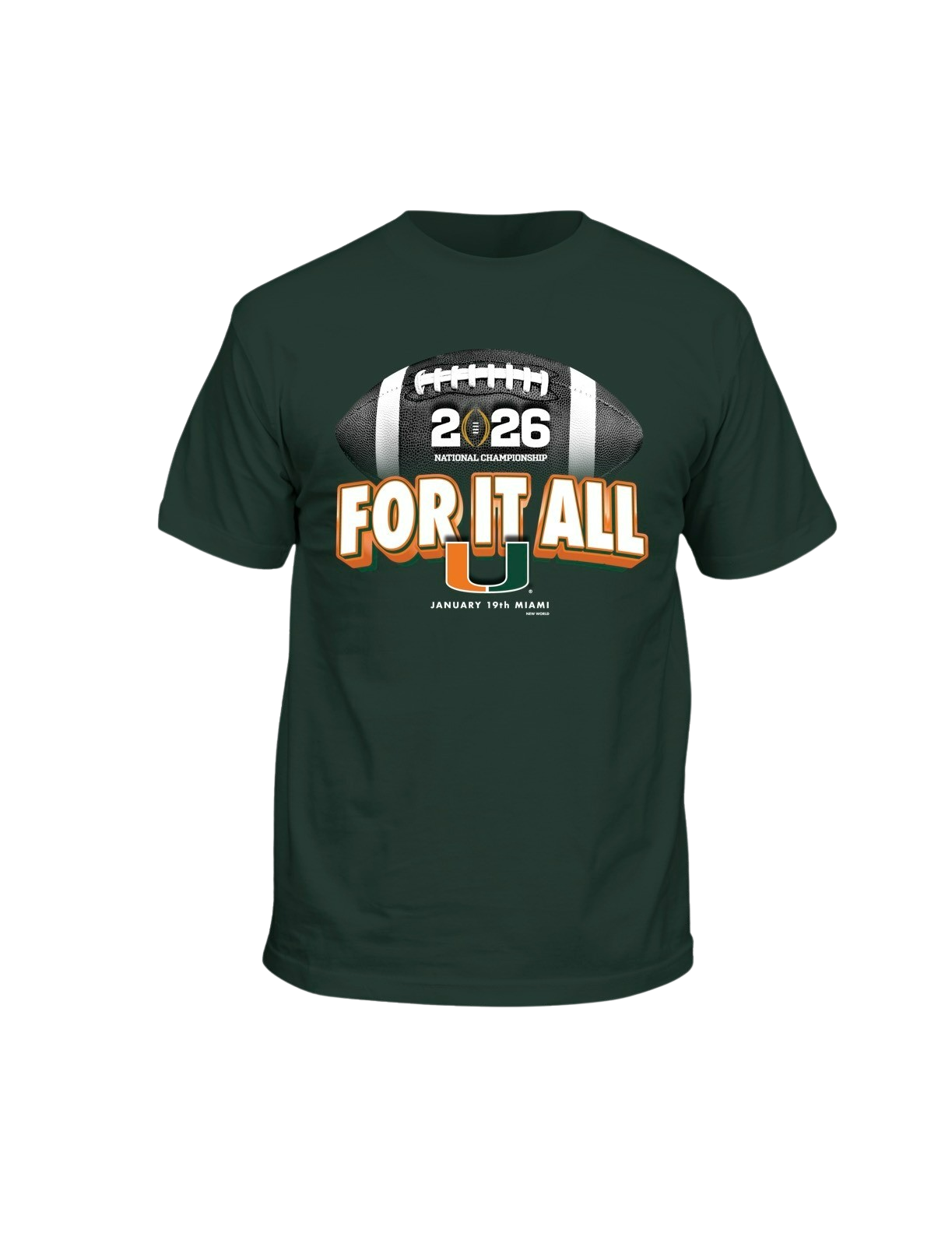 Miami Hurricanes Football 2026 National Championship Game Short Sleeve T-Shirt